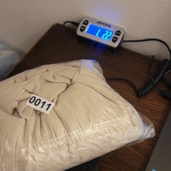 Lulus Ribbed Knit Cardigan Size L Cream Ivory Pockets Chunky Knit Coastal Lagen - Picture 12 of 13